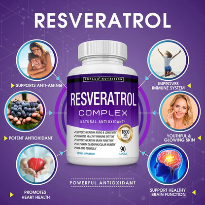 Resveratrol Supplement 1800mg - Natural Antioxidant