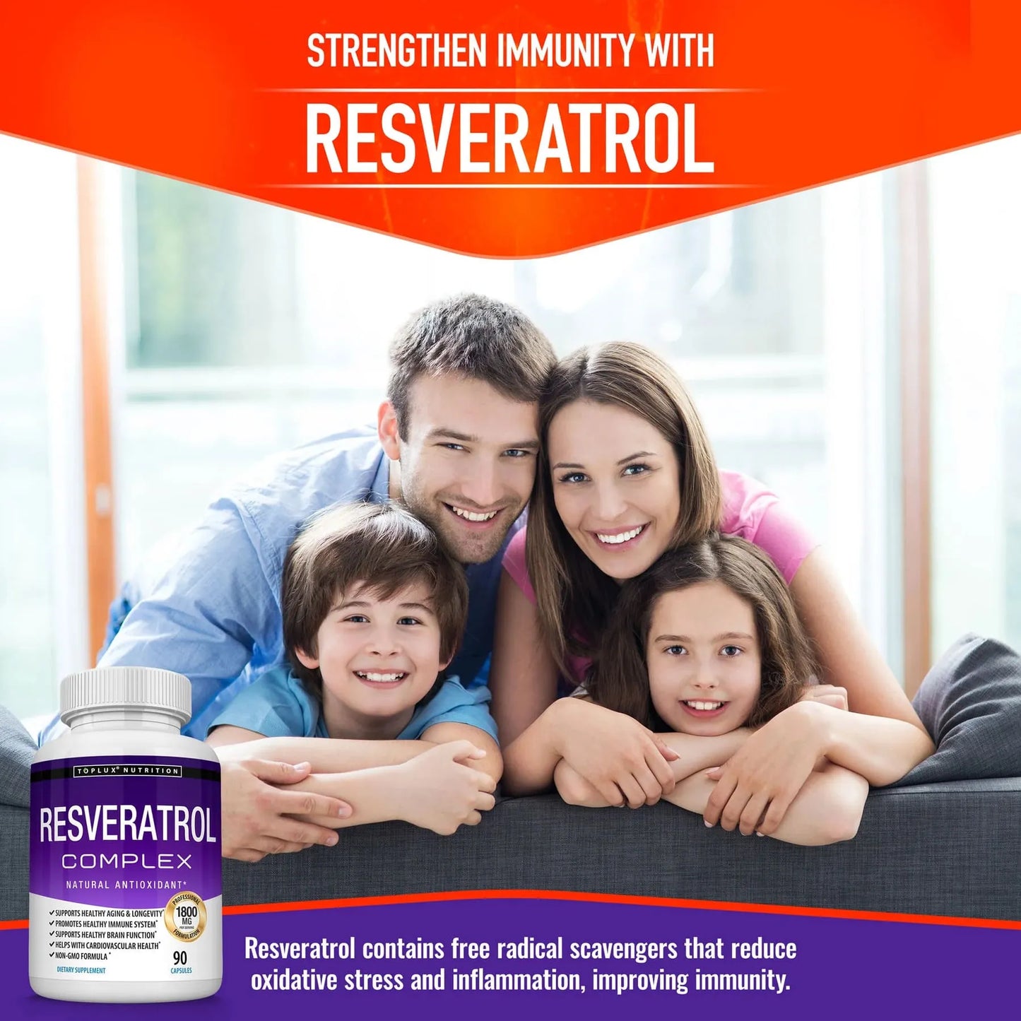 Resveratrol Supplement 1800mg - Natural Antioxidant