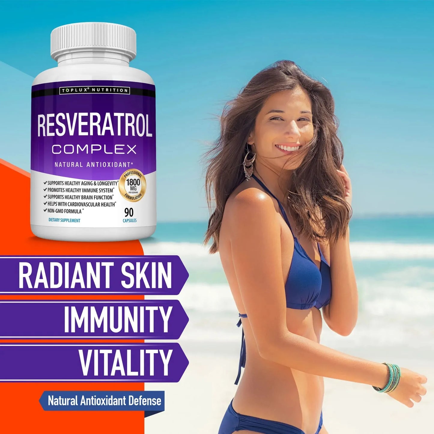 Resveratrol Supplement 1800mg - Natural Antioxidant