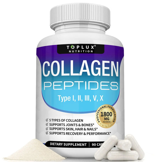 Collagen Peptides 5 Types Complex 1800mg - Supplement for Health Beauty Fitness